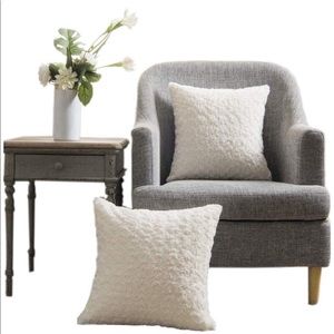 2 Luxury Plush Pearl White Throw Pillow Covers